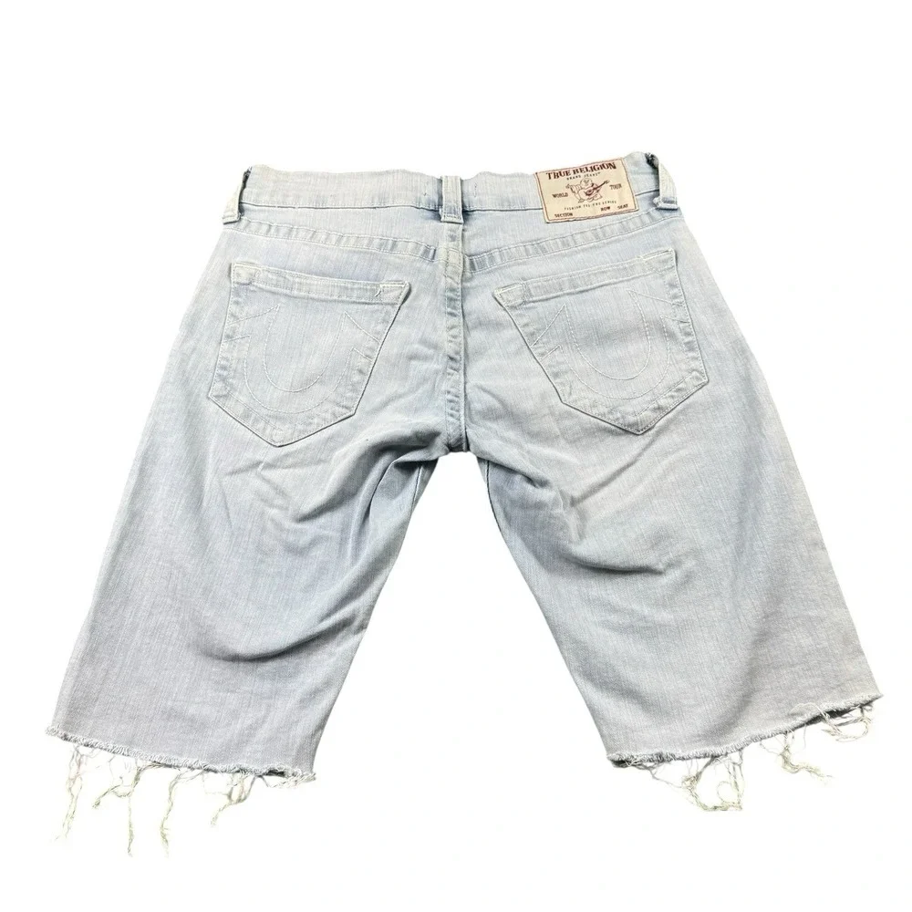 True Religion Light‎ Blue Ricky Relaxed Straight Men's Jean Short Size 29